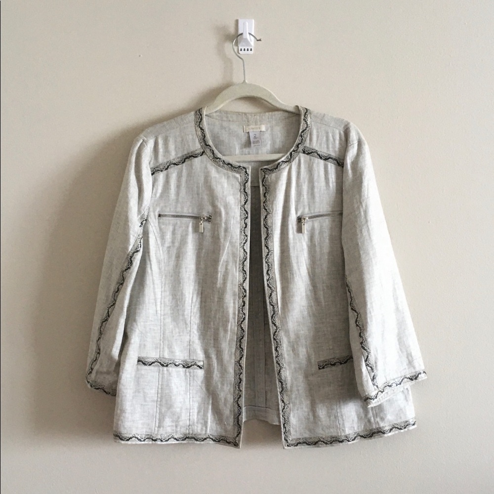 Chico’s 2 linen snake jacket, XL